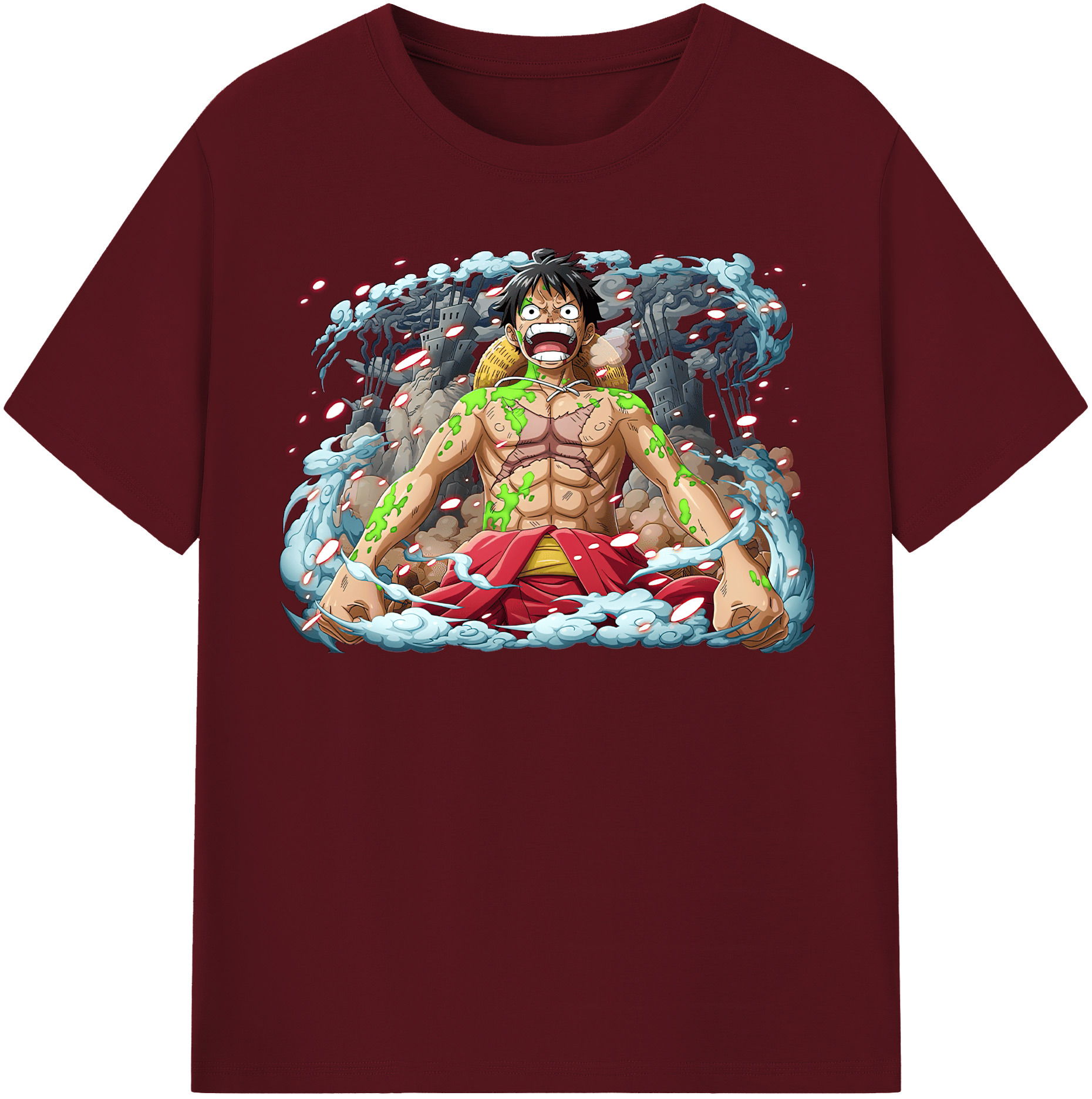 ワンピース モンキー・D・ルフィ ONE PIECE Monkey D. Luffy 綿100％半袖Tシャツ（フロントプリント）